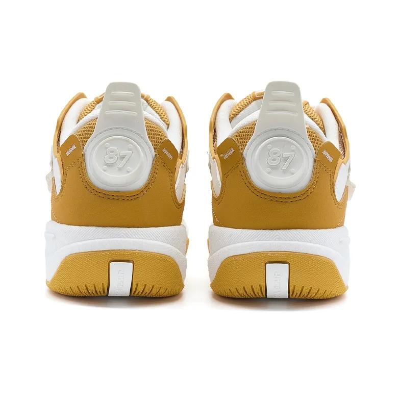 XTEP Kailang CTR Cushioning Wear-Resistant Low-Top Skateboard Shoes Women's Licorice Yellow Sail White-3