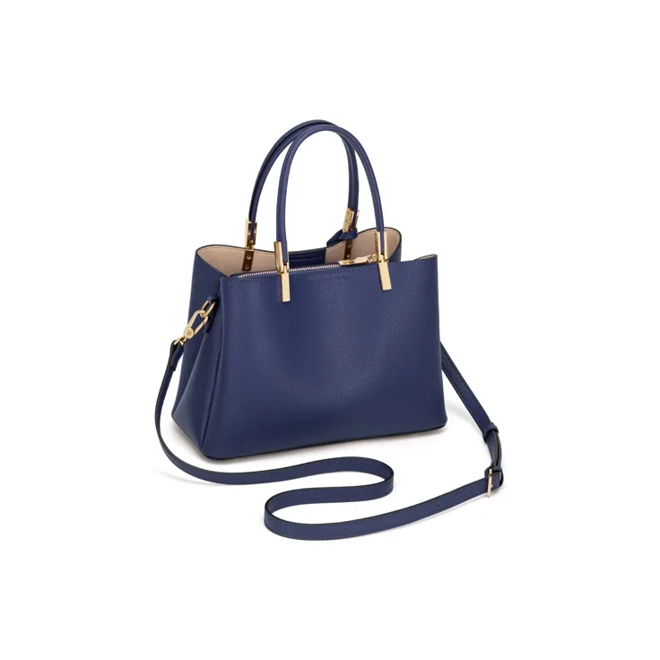 Simvay Clos Cow Leather One Shoulder Handbags Medium Size Women's Blue/Black/Burgundy-4