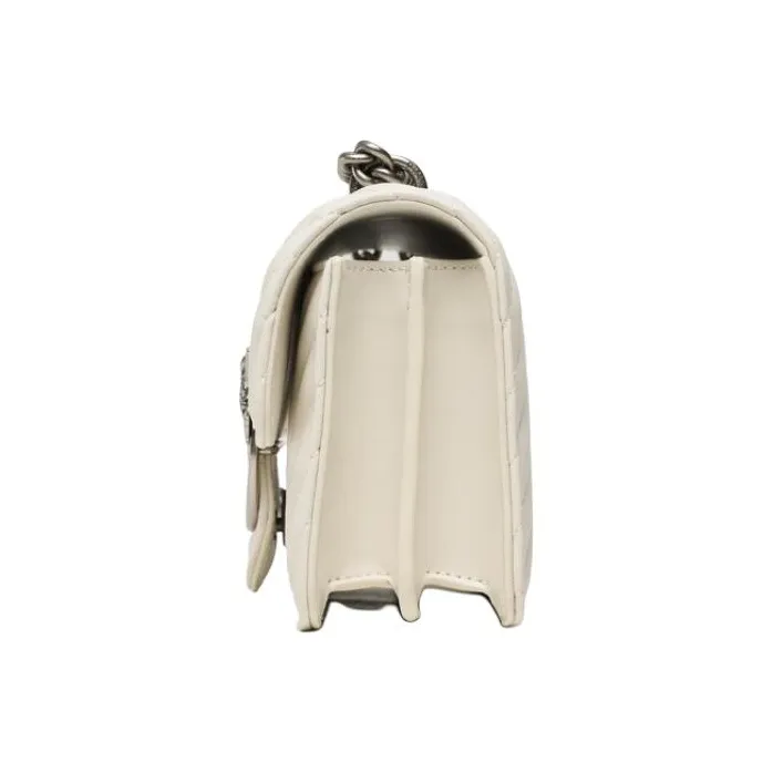 PINKO Sheepskin One Shoulder Handbag, Crossbody Bag Mini Women's White-3