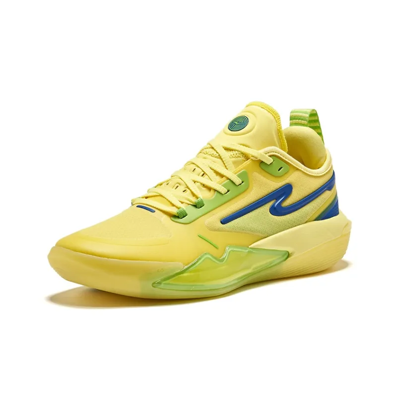 Erke Raid Shock Absorbers Rebound Low Top Basketball Shoes Men's Lemon-2