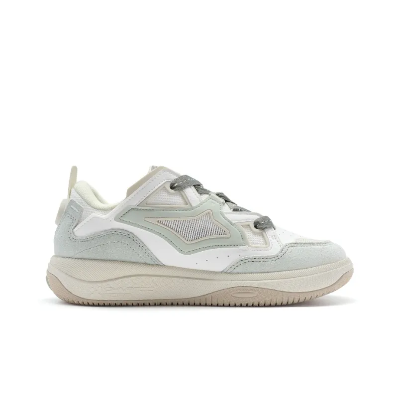 XTEP Kailang CTR Anti-Slip Wear-Resistant Low-Top Skateboard Shoes Women's White Green-1