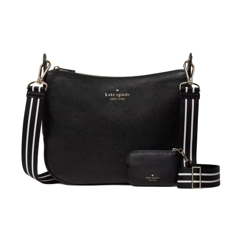 Kate Spade Pebbled Leather Shoulder Bag Crossbody Bag Women's Black-0