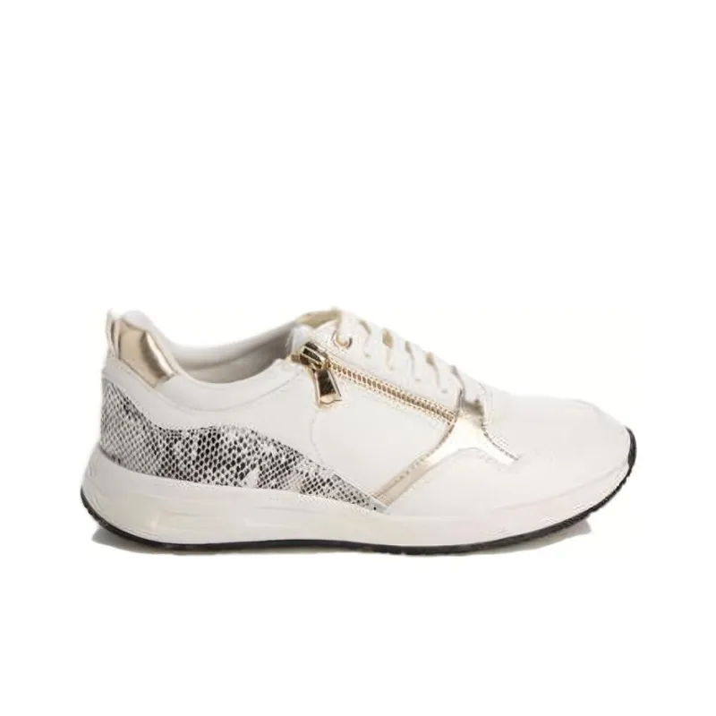 GEOX Low Top Casual Shoes Women's White Gold-1