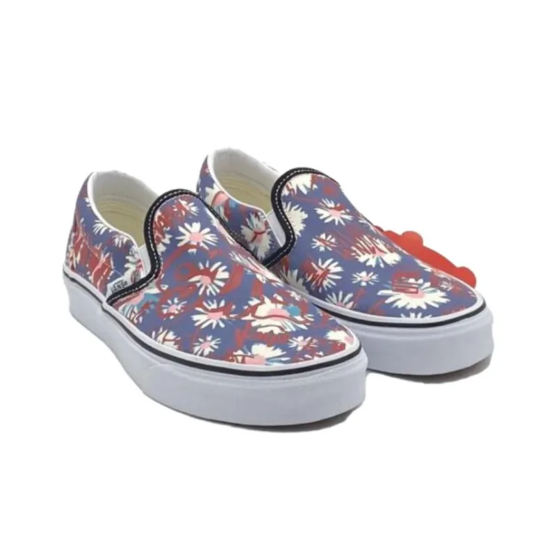 Vans Classic Slip On Floral Red-2
