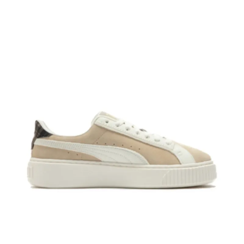 PUMA Suede Platform Cushioning Wear Resistant Low Top Skateboard Shoes Women's Almond-1