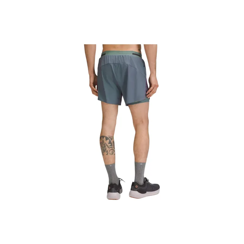 Lululemon Fast And Free Lined Short 5' Iridescent Sports Shorts Men's Tide Blue/Power Purple-1