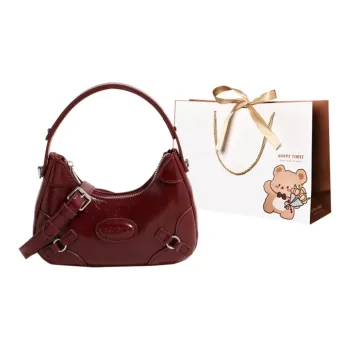ERANGBEAR Pu Dumpling Bag Envelope Bag Crossbody Bag Shoulder Bag Handbag Regular Women's Burgundy/Khaki/Black/Brown