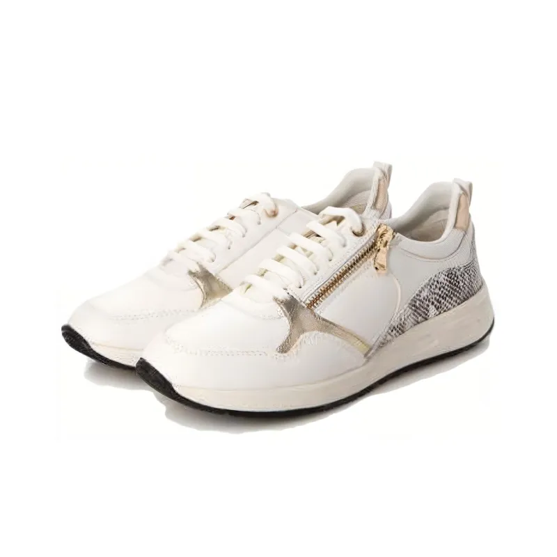 GEOX Low Top Casual Shoes Women's White Gold-2