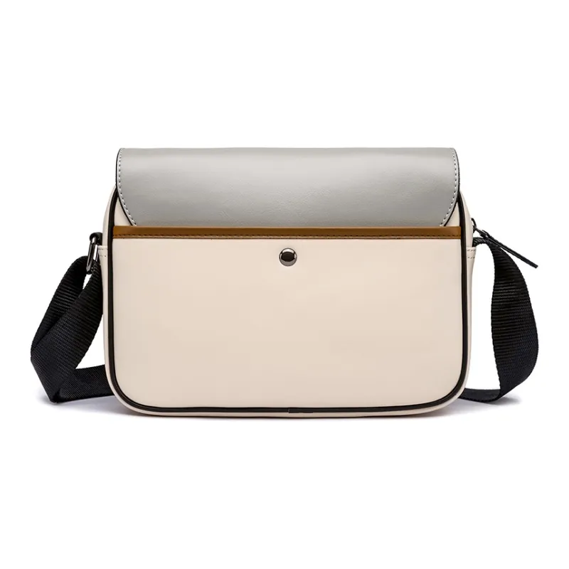 FAIRWHALE PVC Shoulder Bag, Crossbody Bag, Messenger Bag Small Size Unisex Lead Gray, Apricot, Ecru-31