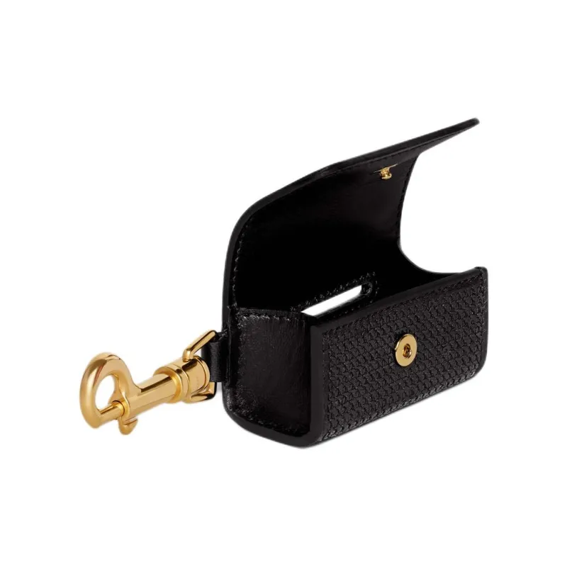 CELINE Calfskin With Shimmering Sequins Storage Bag Unisex Black-2