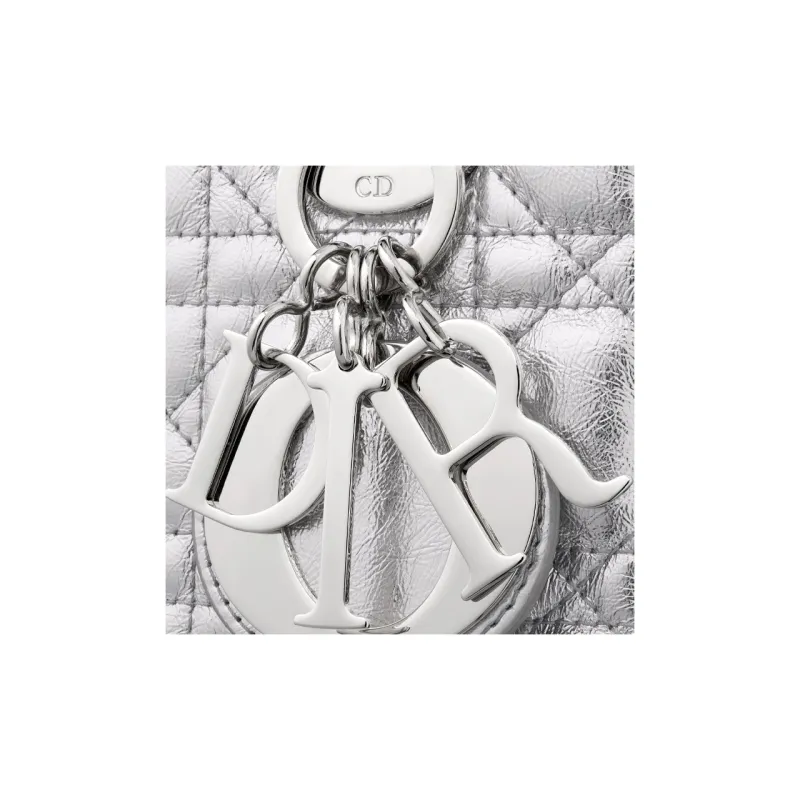 DIOR Lady DiorMy ABCDior Calfskin Shoulder Bag Crossbody Bag Handbag Women's Silver-5