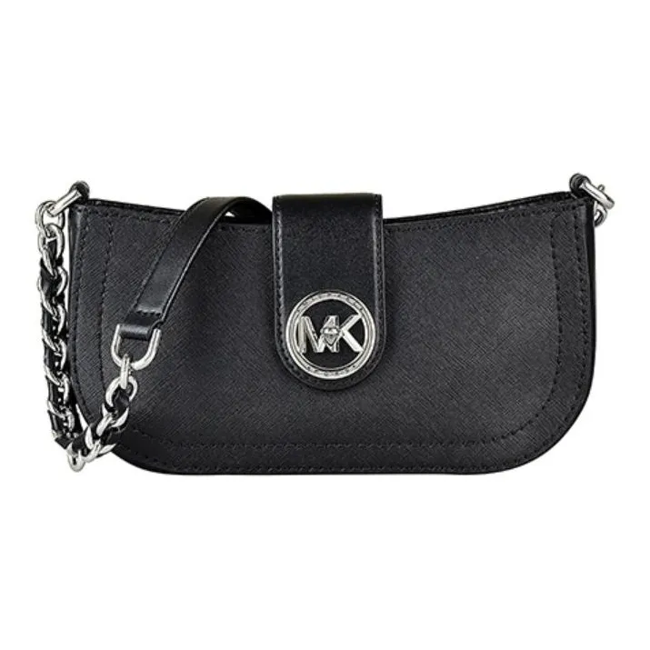 MICHAEL KORS Carmen Cow Leather Shoulder Bag Women's Black-1