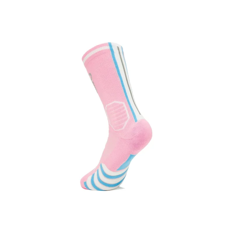 LiNing Badfive Mid-Calf Socks Men's 1 Pack Fluorescent Tender Pink-1