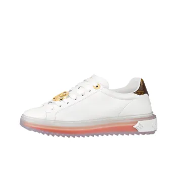 LOUIS VUITTON Time Out Stylish Skateboarding Shoes Women's White Orange