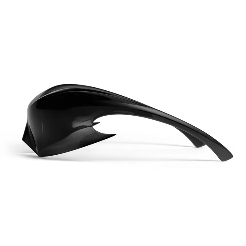 Balenciaga Irregular Shape Sunglasses Women's Black-3