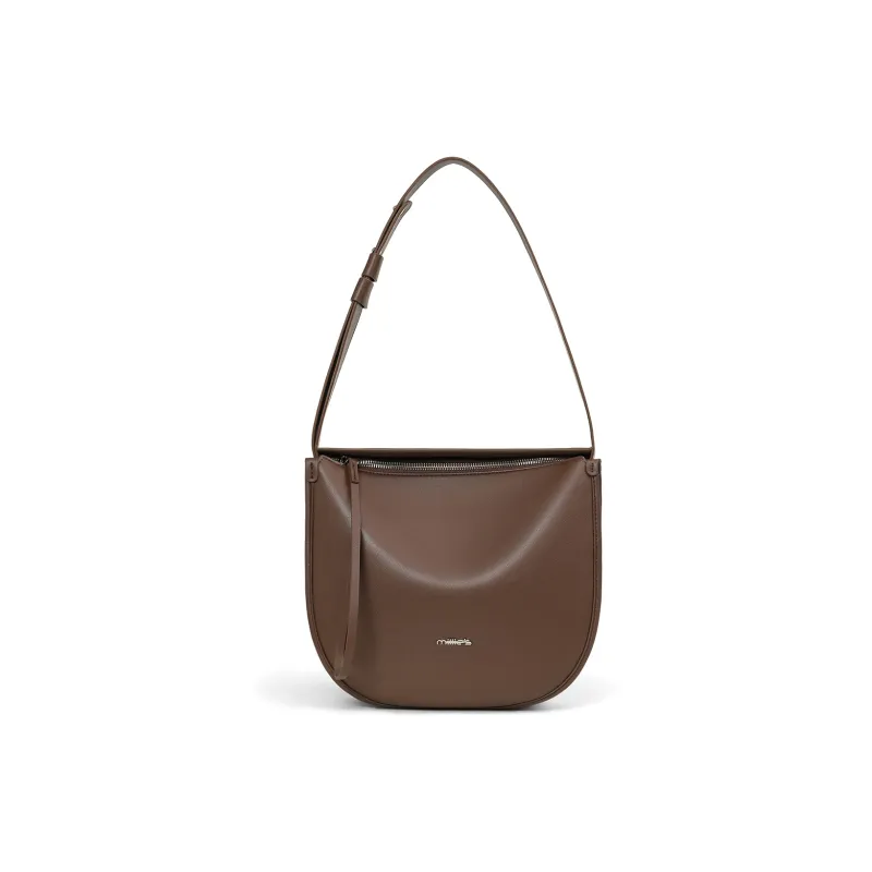 MILLIE'S Synthetic Leather Shoulder Bag Crossbody Bag Tote Saddle Bag Regular Women's Brown/Black-2