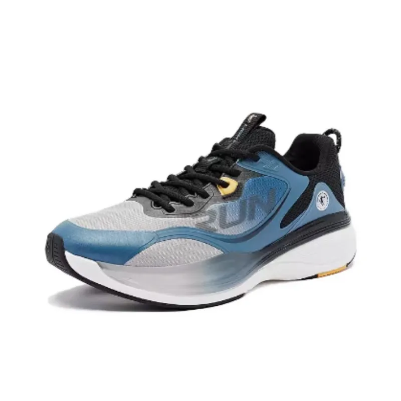 QIAODAN Cushioning Wear Resistant Low Top Running Shoes Men's Smolder Blue Black-2