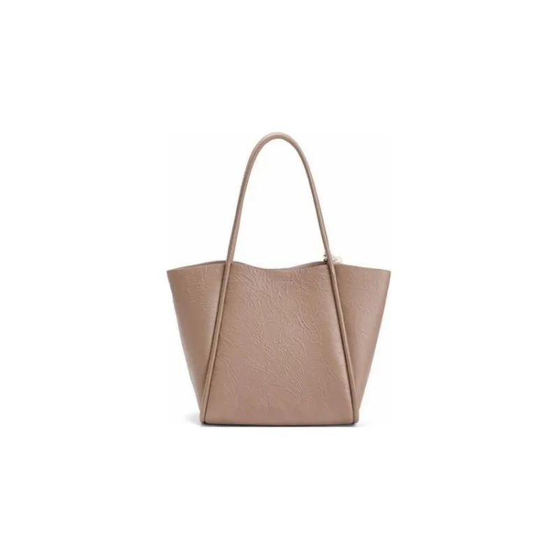 BELLE Artificial Leather Tote Bag, Shopping Bag, Handbag, Shoulder Bag Women's Apricot-2