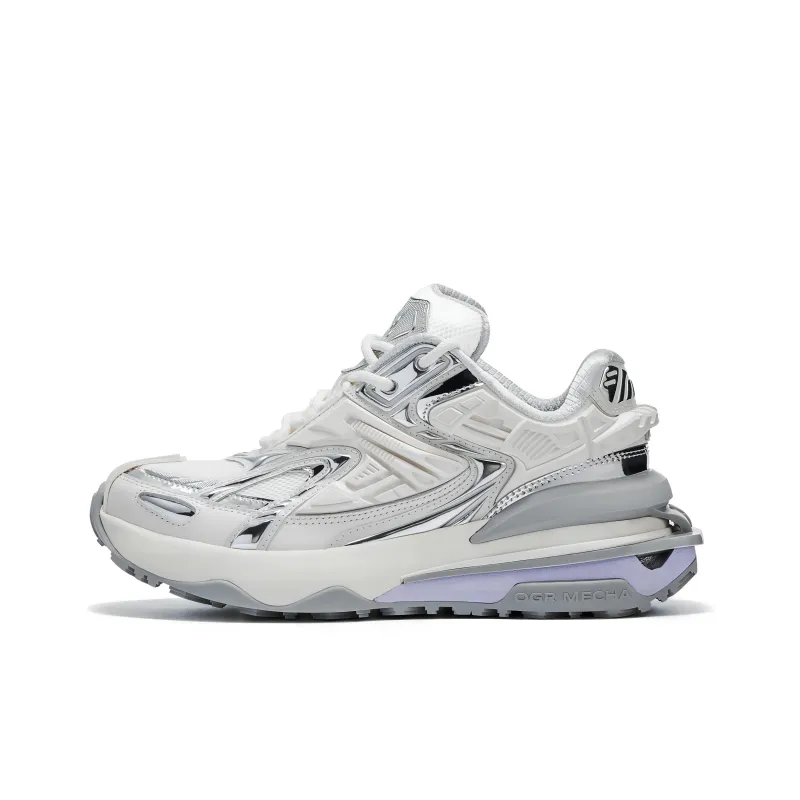 OGR Abrasion Resistant Height Increasing Low Top Running Shoes Unisex Liquid Metallic Silver-0