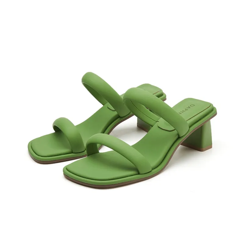 DAPHNE Slide Slippers Women's Black/Beige/Green-2