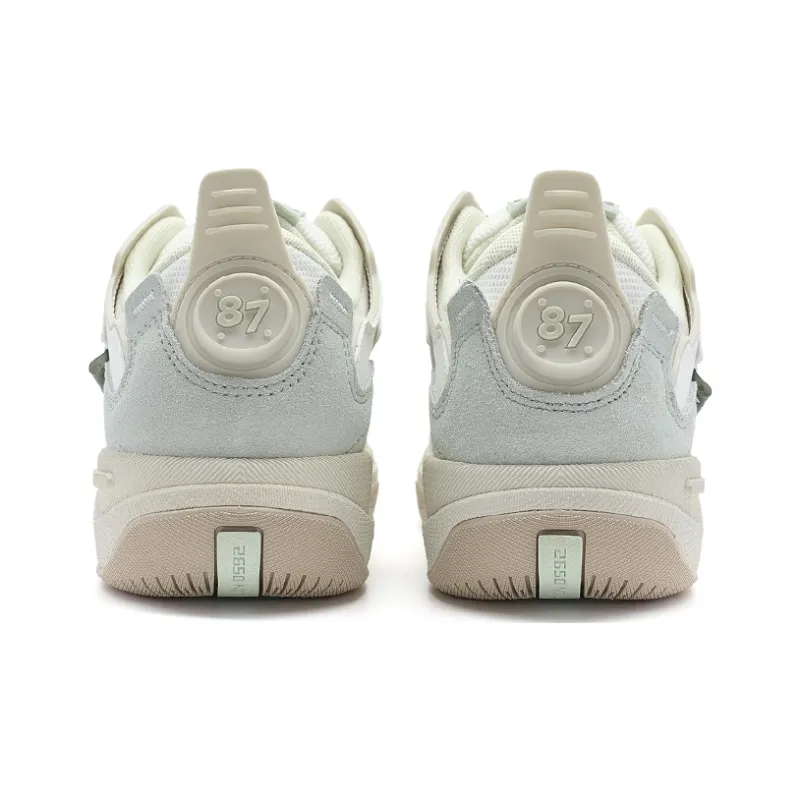 XTEP Kailang CTR Anti-Slip Wear-Resistant Low-Top Skateboard Shoes Women's White Green-3
