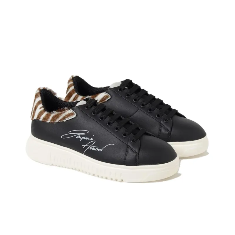 EMPORIO ARMANI Low Top Skateboard Shoes Women's Black-2