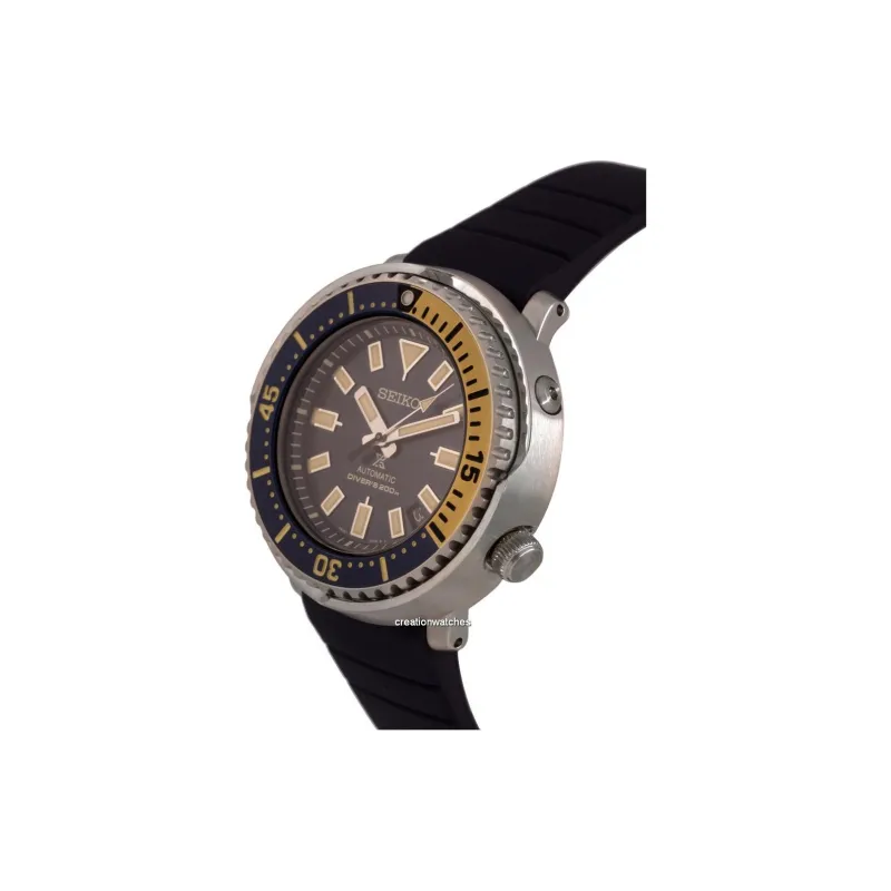 SEIKO Prospe Collection Mechanical Movement Silicone Strap Watch Men's Watches Black Dial SRPF81K1-2