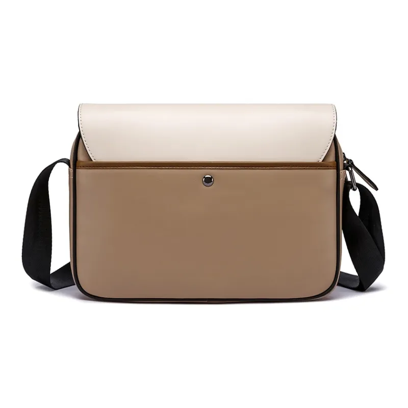 FAIRWHALE PVC Shoulder Bag, Crossbody Bag, Messenger Bag Small Size Unisex Lead Gray, Apricot, Ecru-21