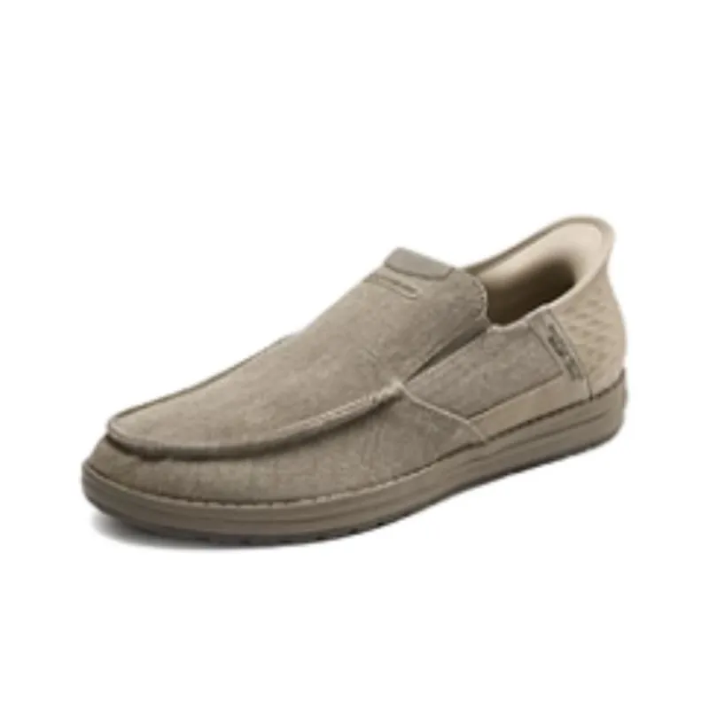 Skechers Anti Slip Wear Resistant Low Top Casual Shoes Men's Taupe-2