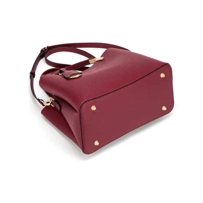 Simvay Clos Cow Leather One Shoulder Handbags Medium Size Women's Blue/Black/Burgundy-11