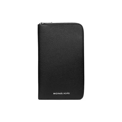 MICHAEL KORS Hudson Eggstone Grain Leather Wallet Men's Black