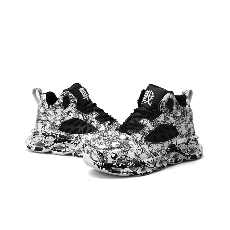 Black tailed Deer Slip Resistant And Breathable High Top Basketball Shoes Men's-3