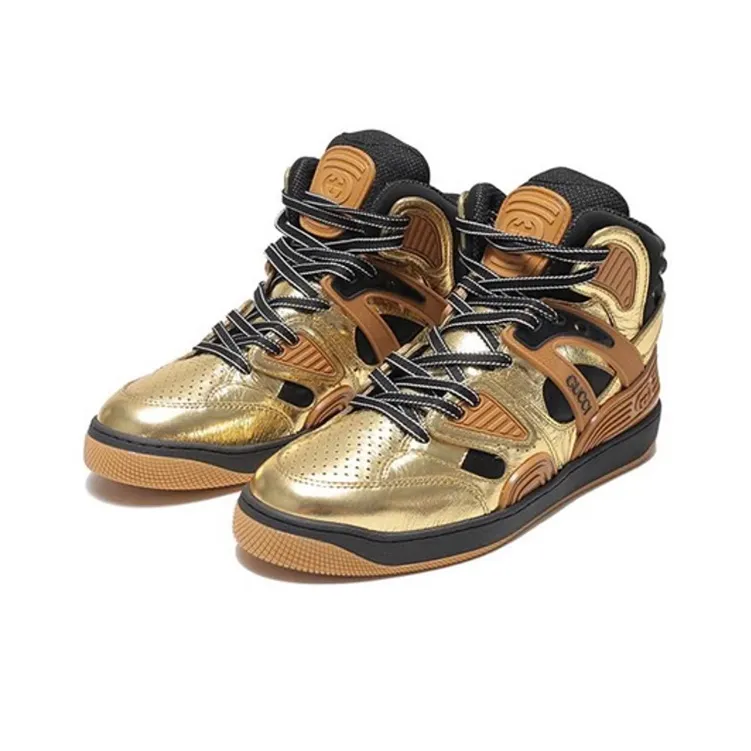 GUCCI Basket Low Gold Black-9
