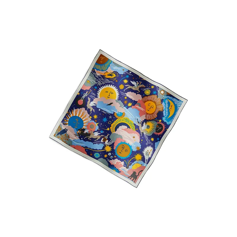 HERMES Silk Scarves Women's Indigo-1