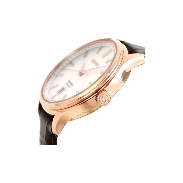 SEIKO Automatic Mechanical Movement Cow Leather Strap Watch Men's Watches White Dial SRPD42J1-3