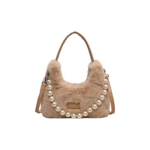 JANE KLAIN PU Laminated Textile Portable Shoulder Bag Crossbody Bag Handbag Regular Women's Ecru/Khaki