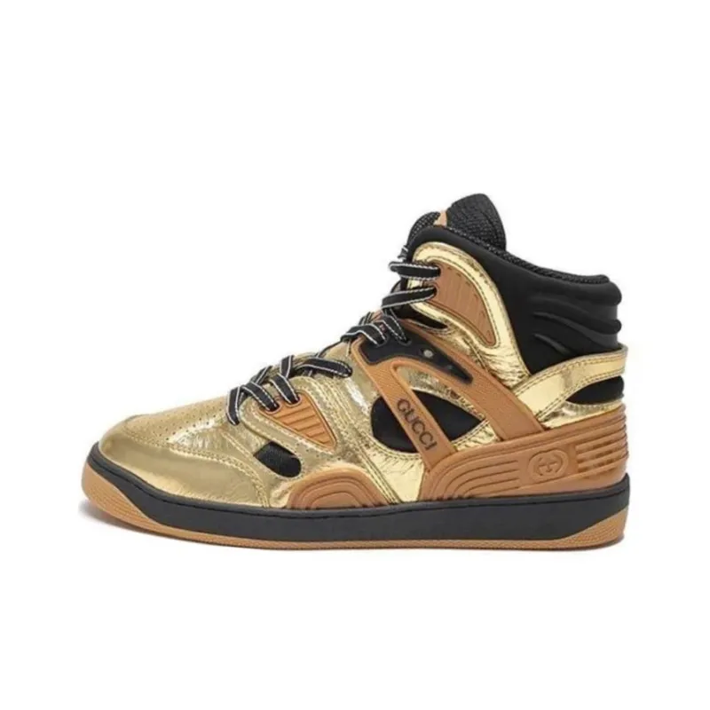 GUCCI Basket Low Gold Black-2