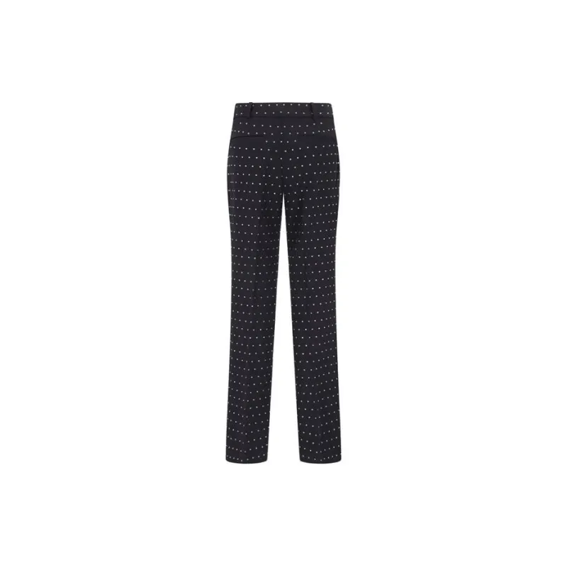 MICHAEL KORS Crystal Embellished Stretch Crepe Bootcut Pants-1
