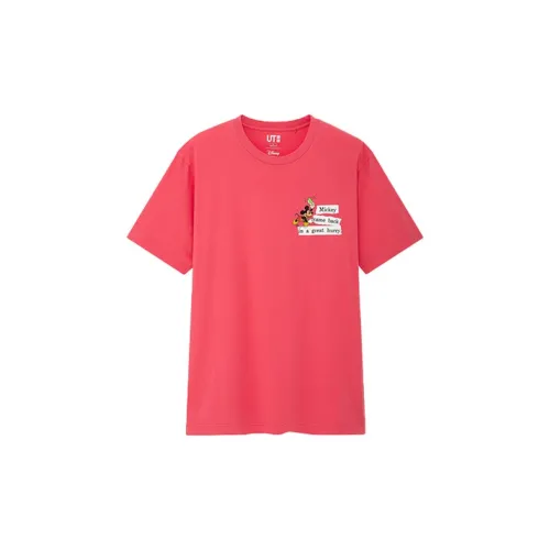 UNIQLO T-Shirts Unisex Peach Pink