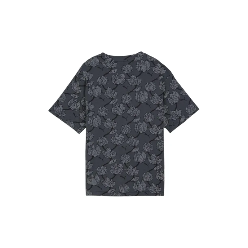 PUMA ESS+ Blossom AOP Drop Shoulder Sleeve T Shirt Women's Black-1