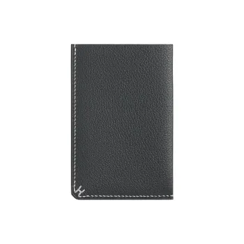 HERMES Evergrain Calfskin Card Holder Men's Dusty Gray