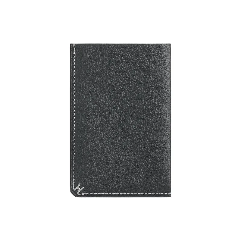HERMES Evergrain Calfskin Card Holder Men's Dusty Gray-0