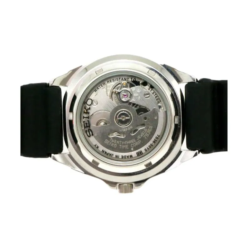 SEIKO Series 5 Mechanical Movement Rubber Strap Watch Men's Watches Black Dial SNZB23J2-3