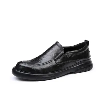 Beidouniao Dress Shoes Men Low Top Black/Dark Brown