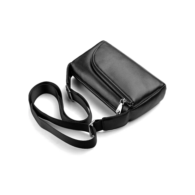 Old Man's Head Top Grain Cow Leather Clutch Regular Men's Black-3