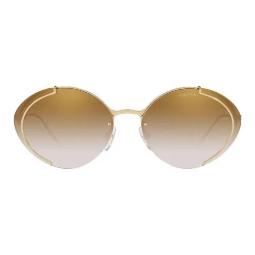 PRADA Round Sunglasses Women's Gold