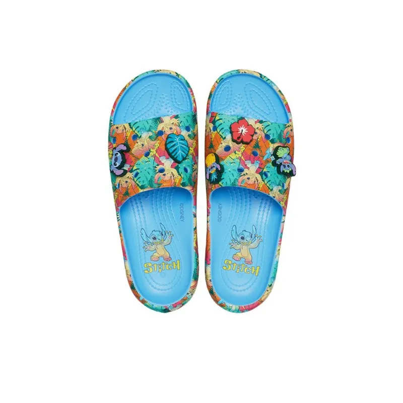 Crocs X Disney Stitch Classic Slides 'Blue Multi' Women's-4