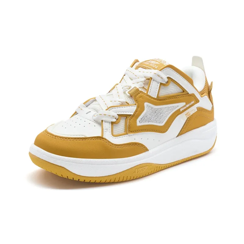 XTEP Kailang CTR Cushioning Wear-Resistant Low-Top Skateboard Shoes Women's Licorice Yellow Sail White-2