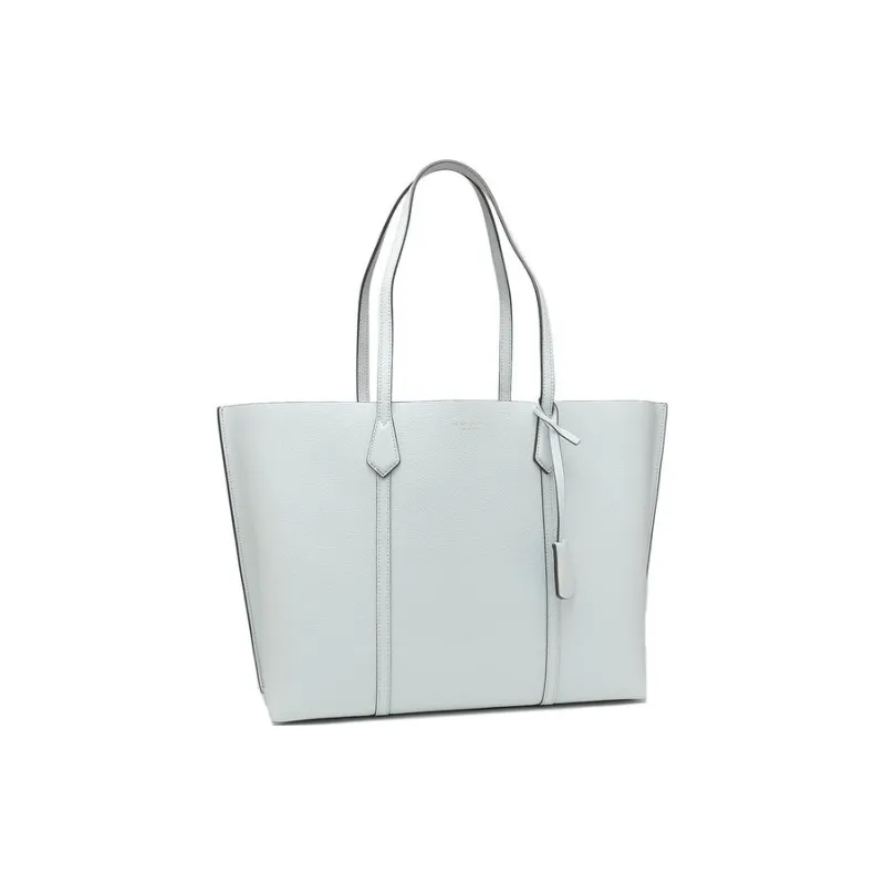 TORY BURCH Perry Leather Tote Bag, Shopping Bag, Shoulder Bag, Handbag Large Size Women's Light Blue-3