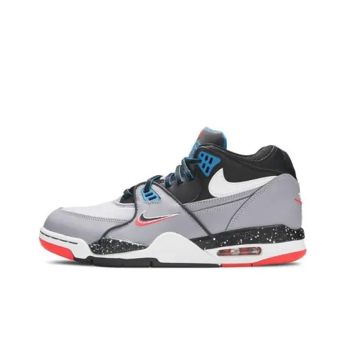 Nike Air Flight 89 Vintage Basketball Shoes Men Mid-Top Gray/Black/Blue